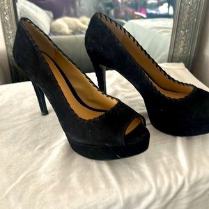Gianni Bini black suede platform heels never worn women size 11 shoes